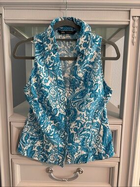 Zara Teal Paisley Sleeveless Camisole